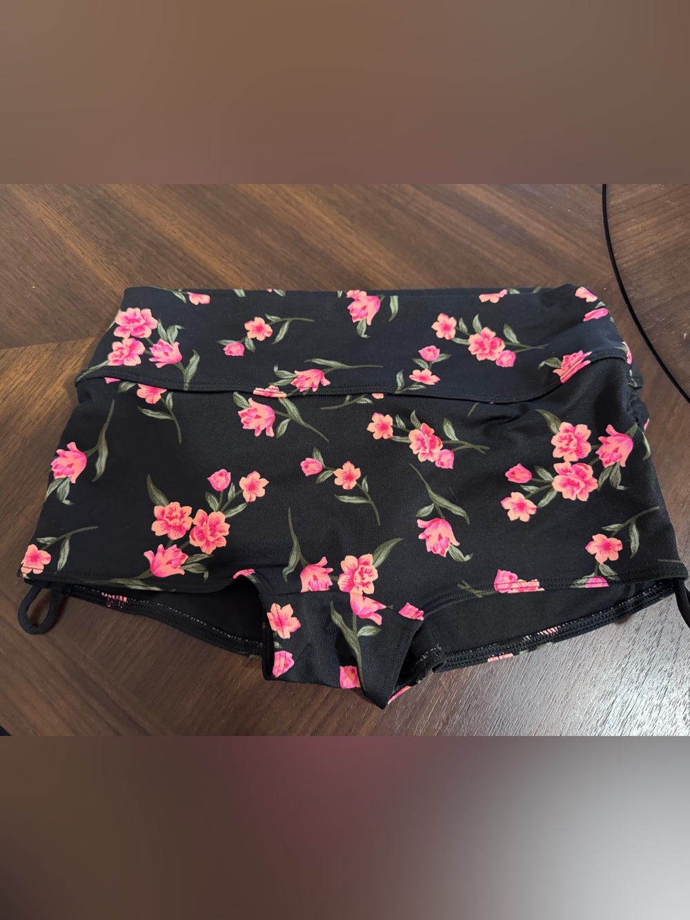 Pink by Victoria’s Secret Black Floral High-Waist Women’s Swim Shorts